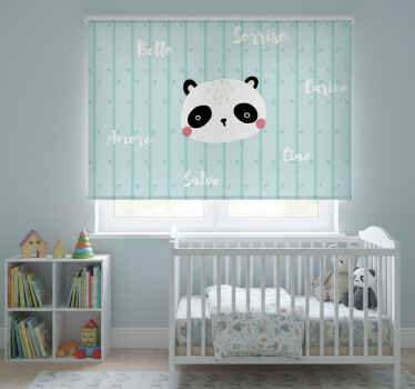 Niebieska roleta panda w chmurach - TenStickers