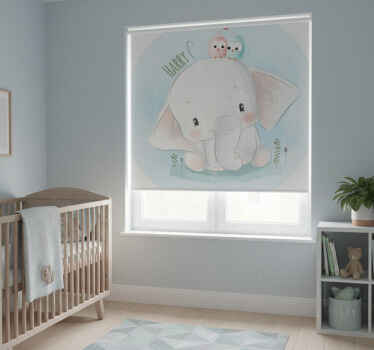Niebieska roleta z dużym słoniem - TenStickers