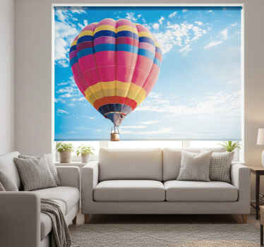 Rolgordijn woonkamer vintage ballonnenrace - TenStickers