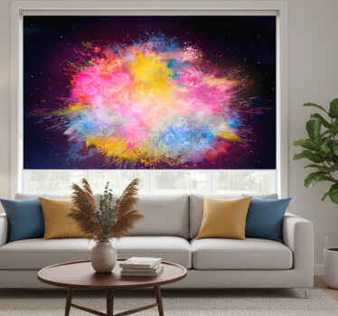 Rolgordijn woonkamer regenboogkracht explosie - TenStickers