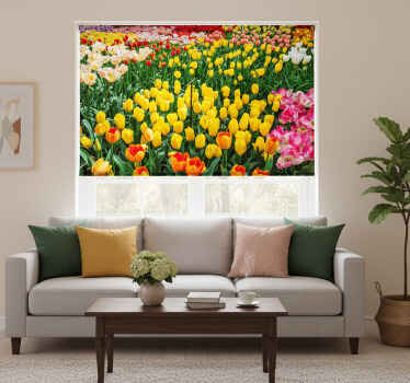 Estor enrollable salón tulipanes - TenVinilo