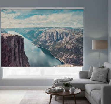 Rolgordijn woonkamer noorse fjorden - TenStickers