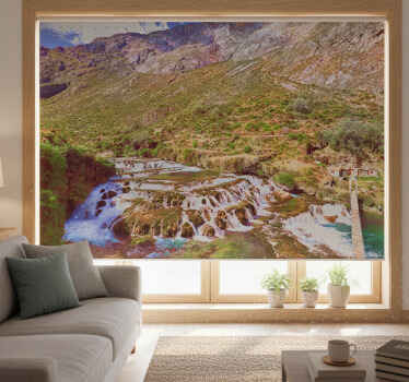 Rolgordijn woonkamer huancaya watervallen - TenStickers