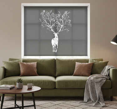 Rolgordijn woonkamer tree stag - TenStickers