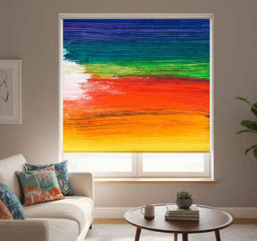 Rolgordijn woonkamer in regenboogkleur - TenStickers