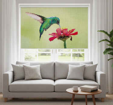 Rolgordijn woonkamer kleurrijke vogelmozaïek - TenStickers