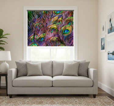 Rolgordijn woonkamer pauwenveer - TenStickers