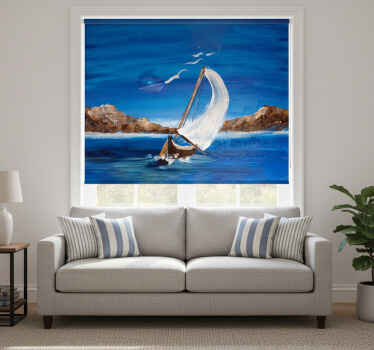 Estor enrollable salón barcos de vela - TenVinilo