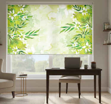 Estor enrollable verde alfombra vinílica floral - TenVinilo