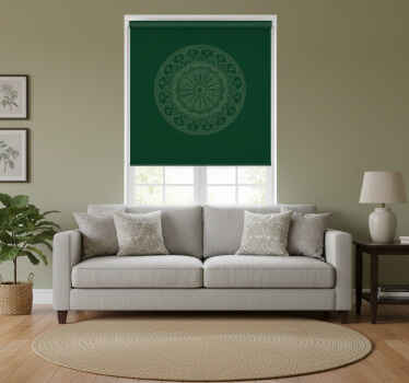Rolgordijn groen met mandala patroon - TenStickers
