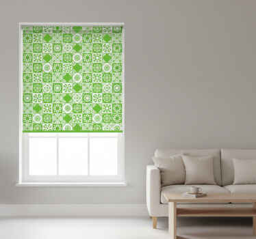 Estor enrollable verde abstracto verde y blanco - TenVinilo