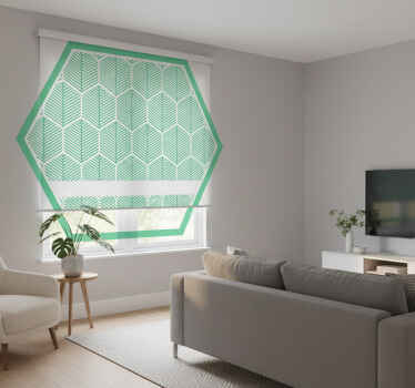 Estor enrollable verde forma hexagonal de plantas - TenVinilo