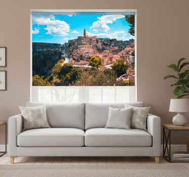 Rolgordijn woonkamer matera stadslandschap - TenStickers