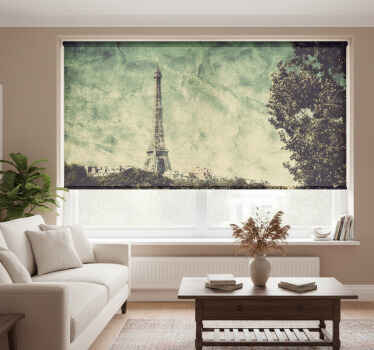 Rolgordijn woonkamer illustratie van parijs - TenStickers