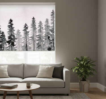 Rolgordijn woonkamer aquarell hout bosgrijs - TenStickers