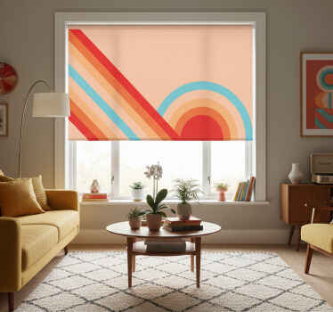 Rolgordijn woonkamer semicirkels jaren 70 pop - TenStickers