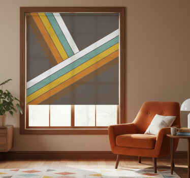 Rolgordijn woonkamer retro jaren 70 strepen - TenStickers