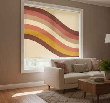 Rolgordijn woonkamer 70's strepen - TenStickers