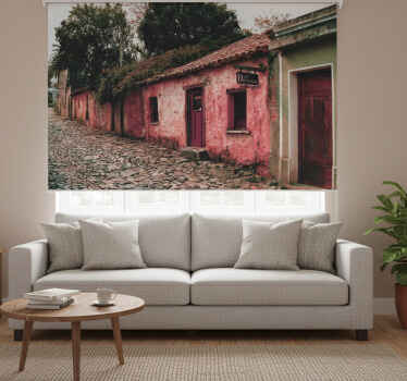 Rolgordijn woonkamer colonia's straten - TenStickers