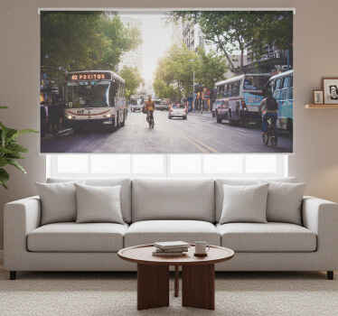 Rolgordijn woonkamer montevideo's straat - TenStickers