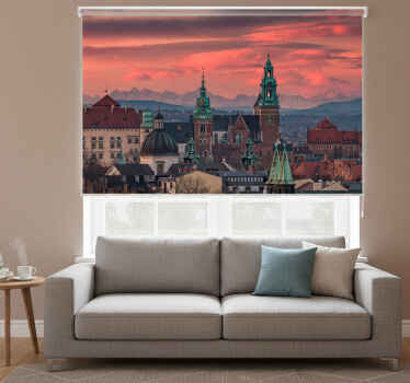 Rolgordijn woonkamer krakau met uitzicht op tatra bergen - TenStickers