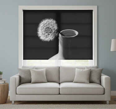 Rolgordijn woonkamer paardebloem in pot - TenStickers