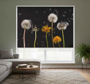 Rolgordijn woonkamer paardenbloem natuur - TenStickers