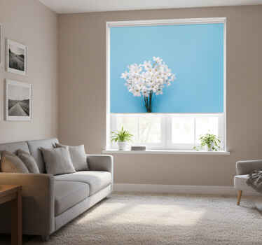 Rolgordijn woonkamer jazmin blauwe achtergrond - TenStickers