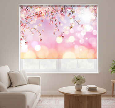 Rolgordijn woonkamer kersenbloesem 3d - TenStickers