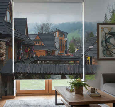 Rolgordijn woonkamer zakopane straat - TenStickers