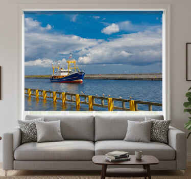 Rolgordijn woonkamer gdynia schip - TenStickers