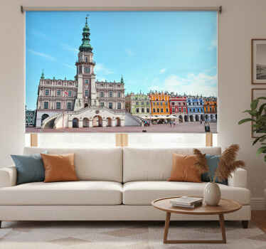 Rolgordijn woonkamer zamość stad - TenStickers
