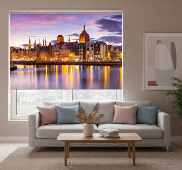 Rolgordijn woonkamer pink gdańsk - TenStickers