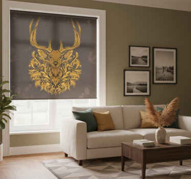 Rolgordijn woonkamer golden stag - TenStickers