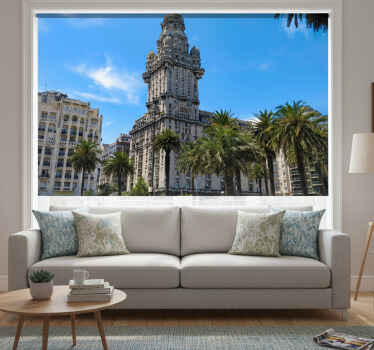 Rolgordijn woonkamer independence square in montevideo - TenStickers