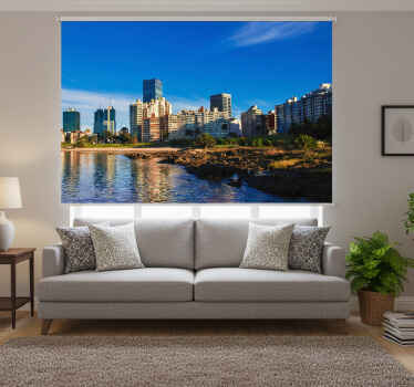 Rolgordijn woonkamer montevideo uitzichten - TenStickers