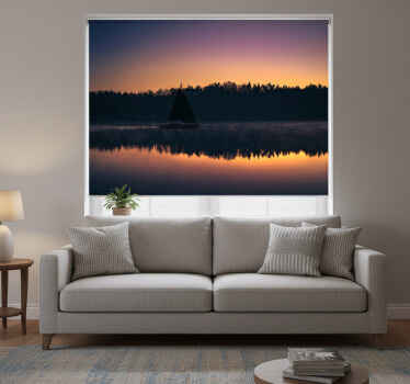 Rolgordijn woonkamer mazury zeilboot zonsondergang - TenStickers