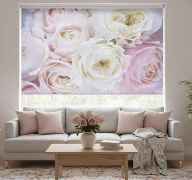 Rolgordijn woonkamer verschillende rozen close-up - TenStickers