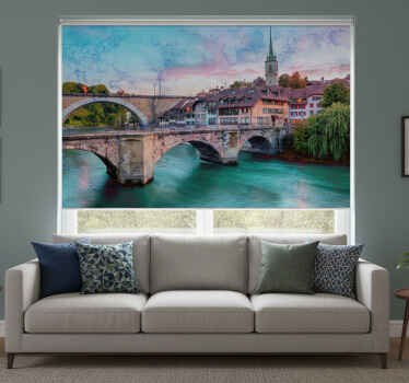 Rolgordijn woonkamer klassieke stijl stad bern - TenStickers