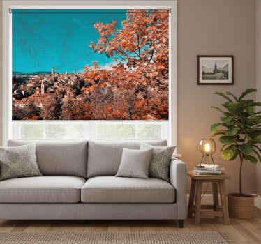 Rolgordijn woonkamer bomen met oranje herfstbladeren in bern - TenStickers