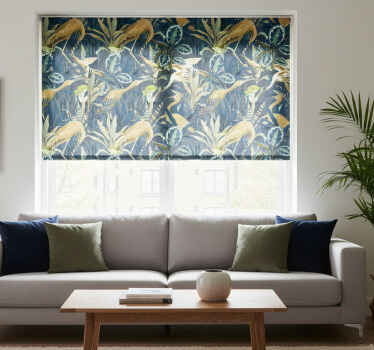 Rolgordijn woonkamer vogels in de jungle bladeren - TenStickers