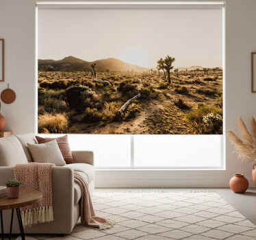 Rolgordijn woonkamer fascinerend woestijnontwerp - TenStickers