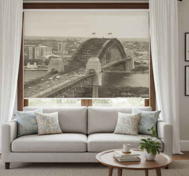 Rolgordijn woonkamer sydney zwart-wit - TenStickers