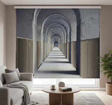 Estor enrollable salón portal artístico 3d gris - TenVinilo