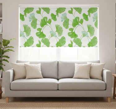 Estor enrollable salón hojas de ginkgo verde - TenVinilo