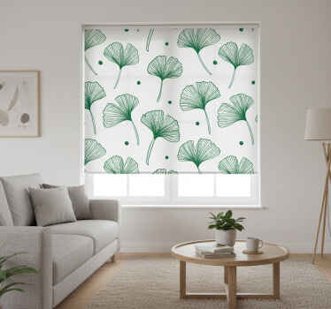 Estor enrollable salón hojas verdes de ginkgo - TenVinilo