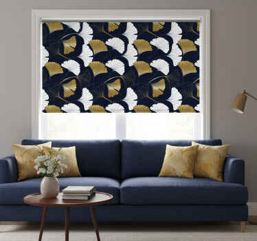Estor enrollable salón hojas de ginkgo en relieve - TenVinilo