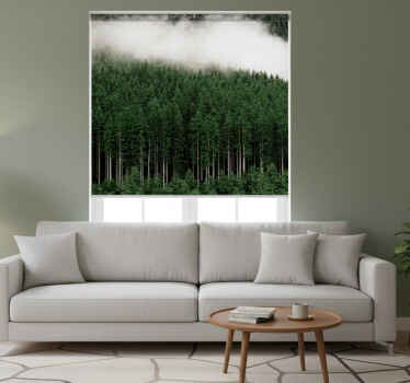 Rolgordijn woonkamer natuur luchtfoto van dennen - TenStickers