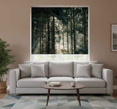 Rolgordijn woonkamer "natuur" bos met donkere tinten dag - TenStickers