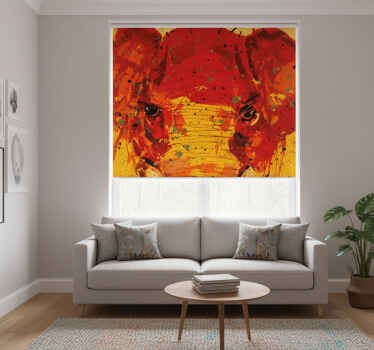 Living room blind with colorful elephant face - TenStickers